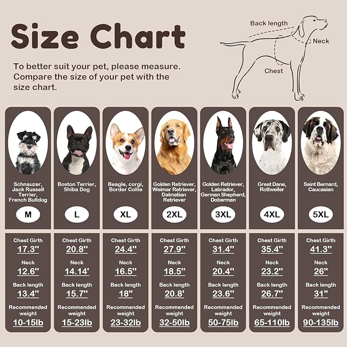 Large Breed Dog Sweater, Warm Winter Fall Turtleneck Knitwear for Girls Boys, Christmas Pet Sweatshirt Clothes Outfit for Great Dane, Doberman (Brown XXXXL)