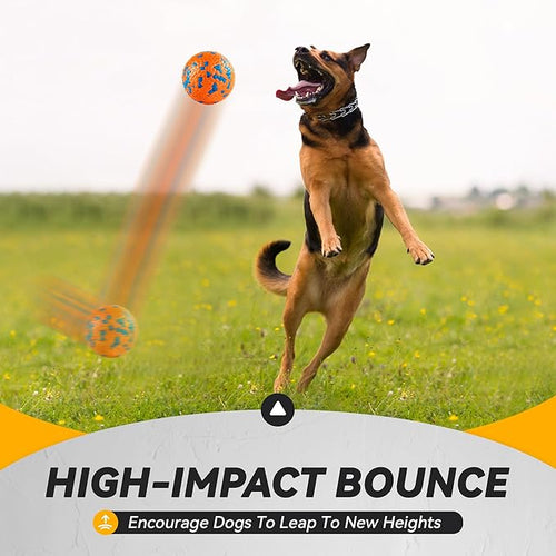 4Pcs Dog Balls, Tennis Balls for Dog Aggressive Chewers, for Large Medium Small Puppy, Training Catch&Fetch, Water Floats Toys, Orange