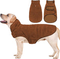 Malier Dog Winter Coat, Reversible Fleece Dog Cold Weather Coats, Windproof Warm Snow Puppy Jacket Vest Pet Clothes for Small Medium Large Dogs (Brown, XXX-Large)