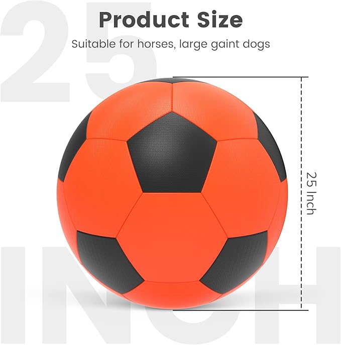 Diman Herding Ball for Dogs: 25 Inch Horse Balls for Outdoor Play, Giant Pet Toys Balls for Australian Shepherd, Dogs or Horses, Orange Black