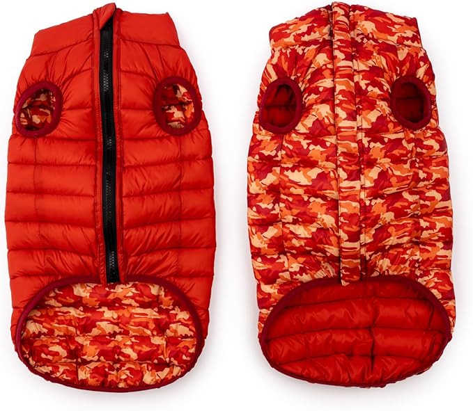 Winchester Pet Premium Reversible Dog Puffer Vest, Red, Small