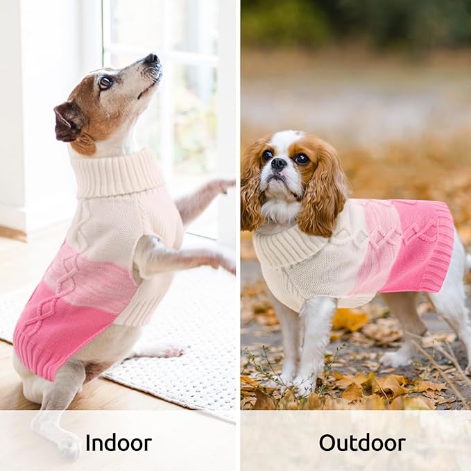 ASENKU Warm Dog Sweater for Small Medium Dogs,Pet Sweaters for Fall Winter Dog Clothing,Thicked Pullover Puppy Cat Turtleneck Sweater for Doggie Chihuahua Clothing