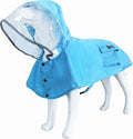 Dog Raincoat Waterproof Rain Poncho with Hoodie, High Reflective Adjustable Pet Rain Jacket with Leash Hole for Small Medium and Large Dogs (Blue, XX-Large)