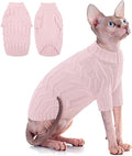 ASENKU Cat Sweater Soft Warm Puppy Clothes Knitwear for Kittens & Small Dogs, Thick Knitted Sweater for Sphynx Hairless Cats Teacup Chihuahua and Extra Small Dogs (Pink, L)