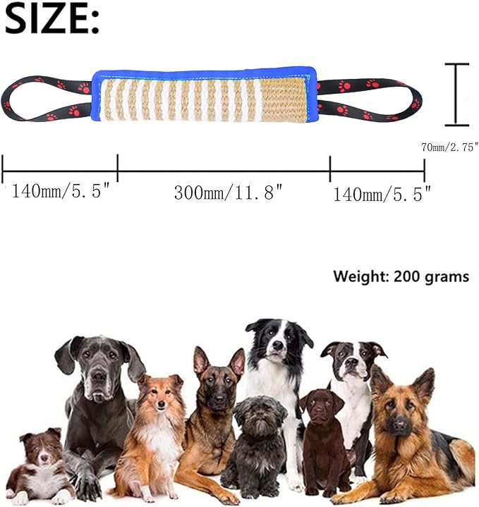 Clysoru Dog Tug Toy Dog Tough Jute Bite Pillow Lasting Training Equipment Puppy to Large Dogs Interactive Toy for Large and Small