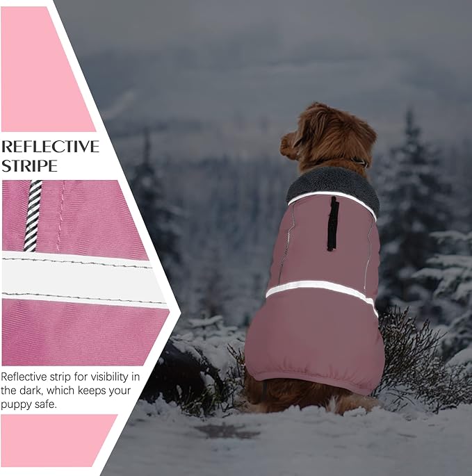 QBLEEV Warm Dog Coat: Reflective Winter Jacket, Thick Fleece Dogsnowsuit, Turtleneck Dog Clothes for Cold Weather & Size XL