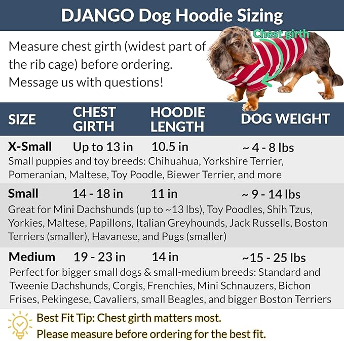 DJANGO Dog Hoodie – Warm, Lightweight, Soft & Stretchy Dog Sweater with Hood, Harness Hole & Elastic Waistband – Cozy Sweatshirt for Small Dogs up to 25 lbs, Dachshunds & Puppies – Blush Pink, X-Small