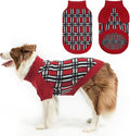 SCENEREAL Turtleneck Dog Sweater for Small Medium Large Dogs Girls Boys, Christmas Plaid Pullover Puppy Sweatershirt, Dogs Cold Weather Outfit Clothes, Ideal Gift for Pet in New Year, Red Plaid ML