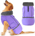 Dogcheer Warm Dog Coat, Waterproof Dog Jacket Christmas Puppy Winter Coat with Buckle, Reflective Adjustable Pet Snow Jacket Fleece Sweater for Small Medium Large Dogs - Taro Purple XL
