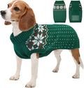 Kuoser Dog Sweater, Holiday Christmas Snowflake Pet Warm Knitwear Dog Sweaters Soft Puppy Clothing, Doggie Turtleneck Cold Weather Outfit Pullover for Small Medium Large Dogs Cats, Green M