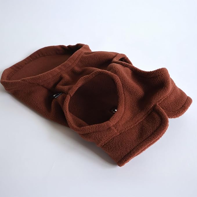 JACKO & CO - Fleece Vest Dog Sweater with Leash Ring - Soft, Warm & Lightweight Pullover Coat for Small & Medium Dogs, Puppies & Cats - Cozy Fall/Winter/Spring Pet Jacket (Brown, XXL 25-35lbs)