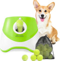Automatic Dog Ball Launcher – 12 ETPU Balls & Bonus Collapsible Bowl, 3 Distance Settings (20ft/33ft/46ft), Smart Fetch Toy for Small & Medium Dogs, Indoor/Outdoor Use (Green)