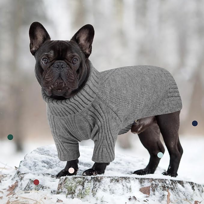 IECOii XXXL Dog Sweater,Warm Dog Sweaters for Extra Large Dogs Girl Boy,Stretchy & Cozy,Turtleneck Knitted Pullover for Pet Wear On Holiday,Easy On Doggy Sweatshirt for Labrador (Light Grey,XXXL)