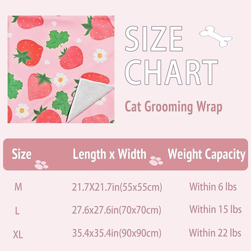 27.6" Cat Grooming Wrap,Self-Adherent Cat Wrap for Cutting Nails,Anti-Escape Cat Swaddle Wrap,Multifunctional Anti-Scratch Cat Restraint Wrap for Medicine,Nail Clipping,Ear Cleaning(Within 15lbs)