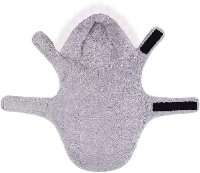 HDE Dog Puffer Jacket Fleece Lined Warm Dog Parka Winter Coat with Harness Hole Pink Stripe - M