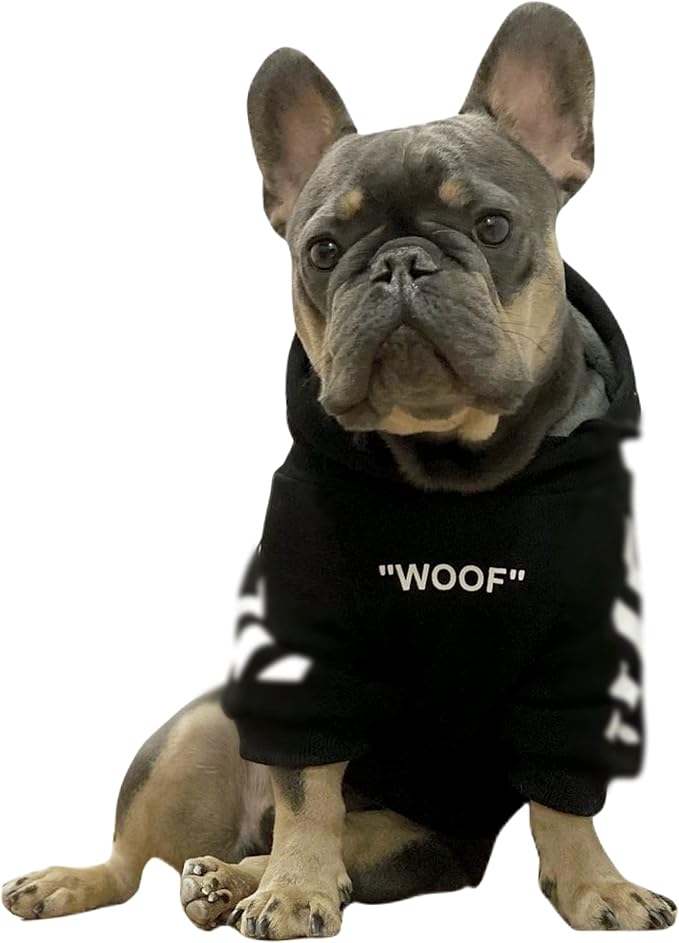 ChoChoCho Stylish Dog Hoodie Dog Clothes Streetwear Cotton Sweatshirt Fashion Outfit for Dogs Cats Puppy Small Medium Large (XL, Black)