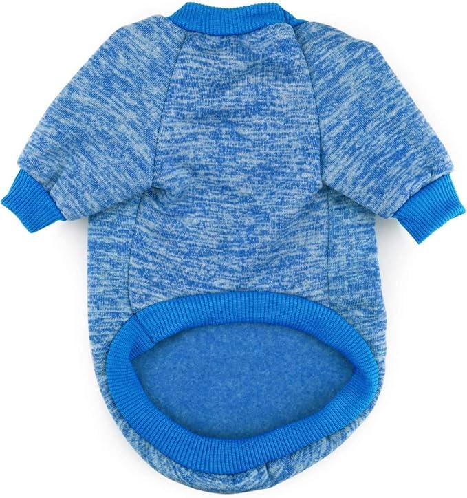 Idepet Pet Dog Classic Knitwear Sweater,Soft Fleece Coat for Small,Medium,Large Dog,Warm Pet Dog Cat Clothes,Soft Puppy Customes (XL, Blue)