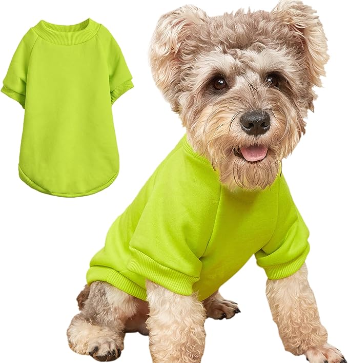 Puppy Sweater for Small Dogs Clothes Warm Winter Cat Clothe Pet Sweatshirt Knitwear Doggie Kitten Clothing, Light Green, X-Small