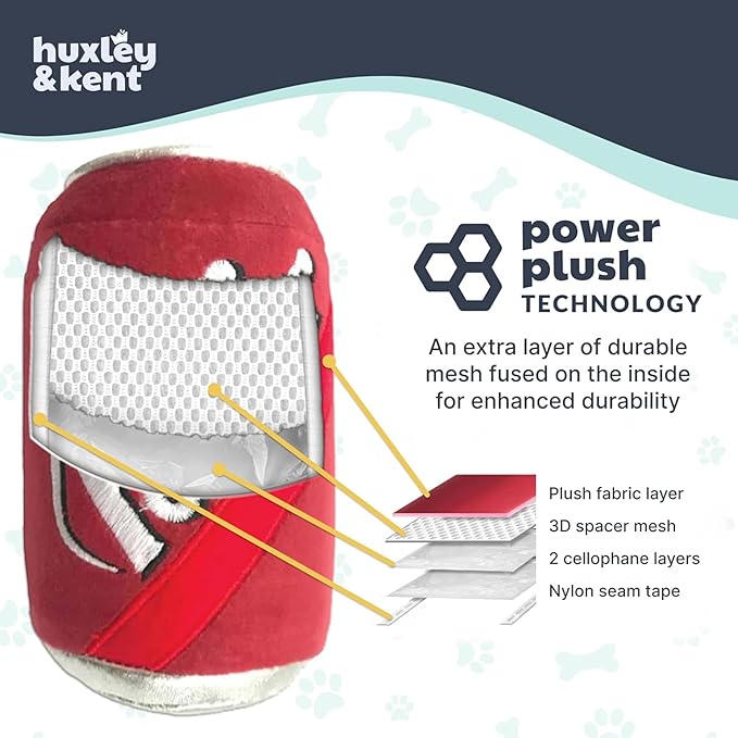 Huxley & Kent Funny Dog Toy w/Squeaker – Power Plush Squeaky Dog Toys for Small, Medium & Large Dogs – Soft Stuffed Animal for Indoor Play & Fetch - Happy Barkday Cake, Small