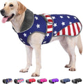 Dogcheer Dog Coat, American Flag Dog Jacket Waterproof Puppy Winter Coat for Cold Weather, Reflective Adjustable Pet Snow Jacket Fleece Sweater for Small Medium Large Dogs - USA Flag, S