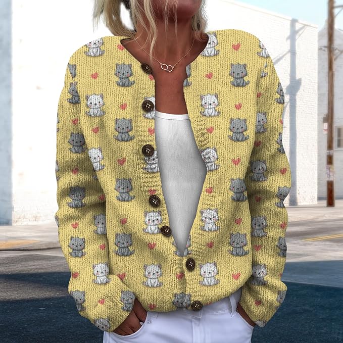Sweater for Women Trendy Open Front Cardigan Fall Cardigan Sweaters for Women Crewneck Long Sleeve Outfits Fashion
