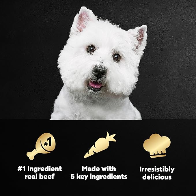 Cesar Simply Crafted Adult Wet Dog Food Meal Topper, Beef, Chicken, Purple Potatoes, Peas & Carrots, 1.3oz. (10 Count, Pack of 1)
