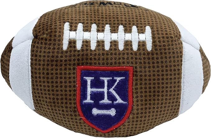 Huxley & Kent Funny Dog Toy w/Squeaker – Power Plush Squeaky Dog Toys for Small, Medium & Large Dogs – Soft Stuffed Animal for Indoor Play & Fetch - HK Football, Small