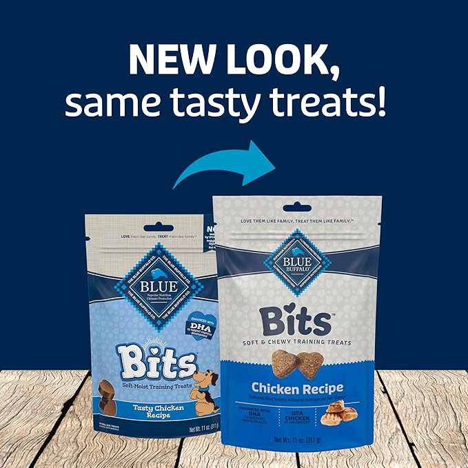 Blue Buffalo BLUE Bits Natural Soft-Moist Training Dog Treats, Chicken Recipe 11-oz Bag