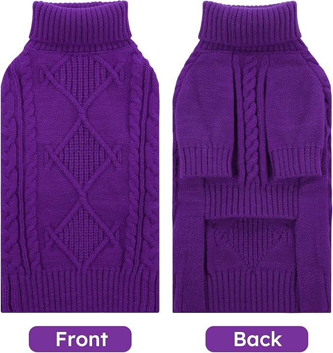 ASENKU Knitted Dog Sweater, Pullover Big Thermal Dog Winter Sweater, Turtleneck Doggy Sweaters for Large Medium Dogs Boy Girl,Warm Pet Sweatshirt for Labrador,Golden Retriever,3XL