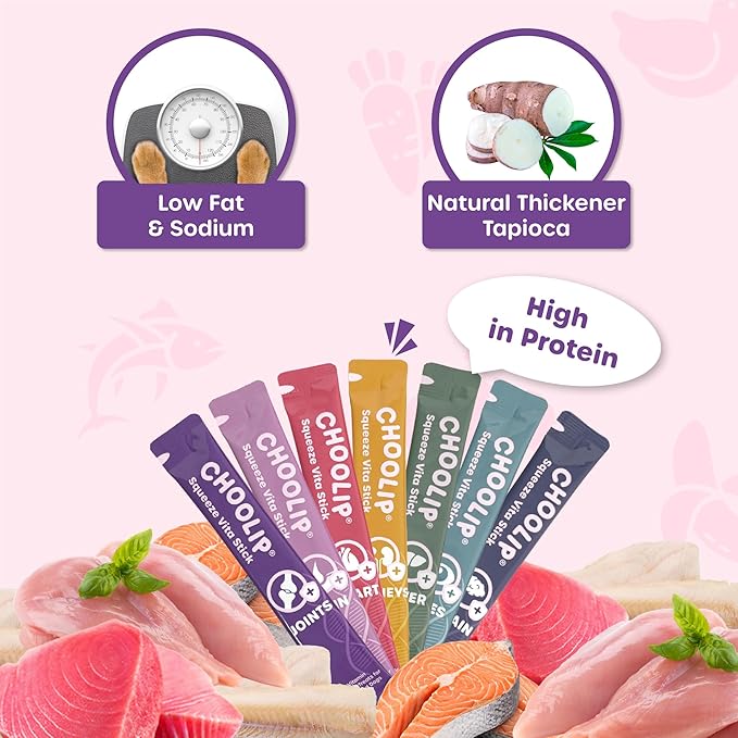 Choolip Squeeze Vita Stick Lickable Cat & Dog Treats – 14 Sticks (2×7 Value Bundle) Variety Pack, Creamy Grain-Free Puree with Multivitamins, Vet-Formulated for All Life Stages & Total Wellness