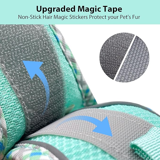 AIITLE Dog Harness and Leash Set - Ultra-Comfortable XXS-XL Vest with Strong Magic Tape & Glow-in-Dark Reflective Strips, Chafe-Free for Teddy, Schnauzer (Turquoise, M)