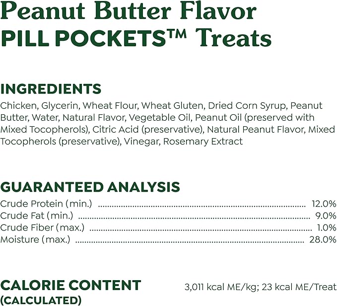 Greenies Pill Pockets for Dogs Large Size, Soft Dog Treats, with Real Peanut Butter, 7.9 oz. Pouch (30 Treats)