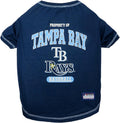 MLB Tampa Bay Rays Dog T-Shirt, X-Small. - Licensed Shirt for Pets Team Colored with Team Logos. - Premium Stretchable Materials for The Comfort of Your Dog & cat.