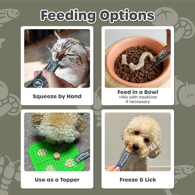 Choolip Squeeze Vita Stick Lickable Cat Treats & Dog Puree – 7-Count Liver Support Tubes, Creamy Grain-Free High-Protein Puree with Milk Thistle, Vitamin E & CoQ10 for Liver Health & Detox Support