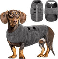 Queenmore Small Dog Sweaters, Soft Fleece Vest Pullover Dog Jacket with Leash Hole, Warm Winter Dogs Clothes Cold Weather Doggy Dachshund Sweater for Small Dogs Cats Boy or Girl (Cationic Gray, XS)