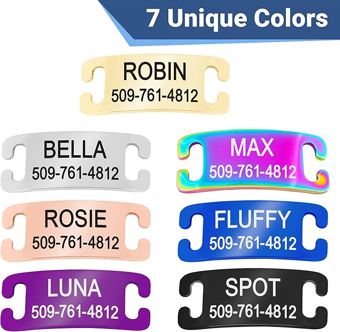 GoTags Reflective Cat Collars with Personalized Tag, Breakaway Collar with Safety Buckle Matching Bell, Engraved Custom with Name and Phone, Adjustable for Cats and Kitten, (Blue with Nameplate)