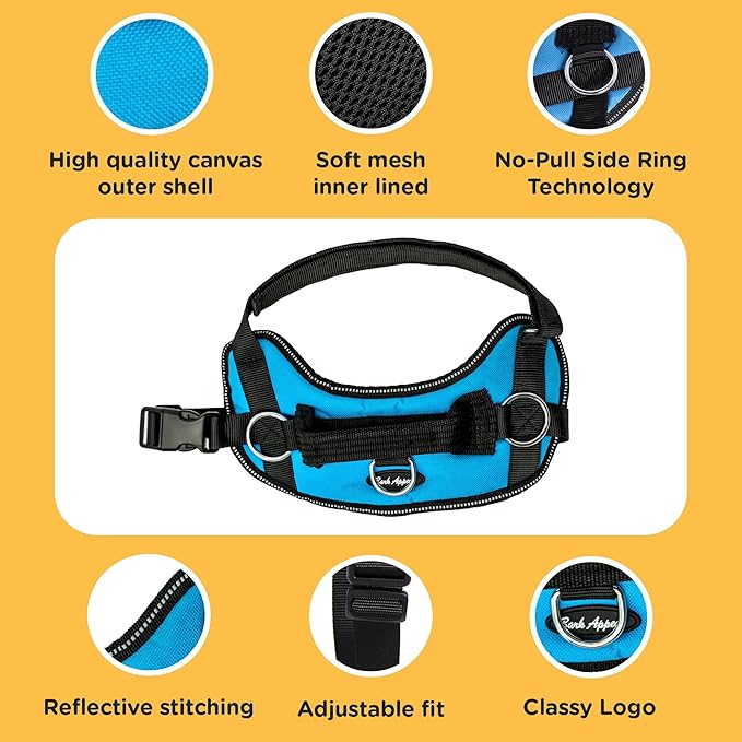 Bark Appeal Green Camo No-Pull Dog Harness for Medium to Large Sized Pets – Adjustable, Reflective Vest with 3 Leash Clips for Added Control, Easy Walks & Training – Large