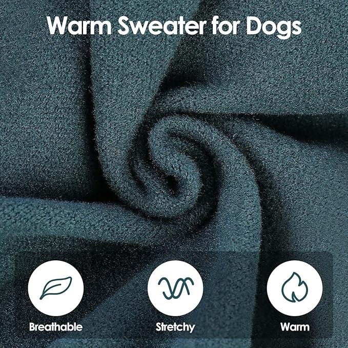 SUNFURA Hair Sticky Cat Clothes, Cat Sweater for Cats Only, 4-Legged Fleece Sweaters Kitten Pajamas Reduce Shedding Fur, Warm Pullover Shirts for Cats, Green S