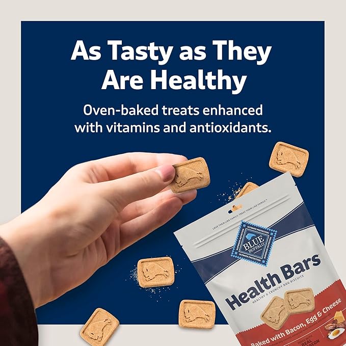 Blue Buffalo Health Bars Crunchy Dog Biscuits, Oven-Baked With Natural Ingredients, Bacon, Egg & Cheese , 16-oz Bag