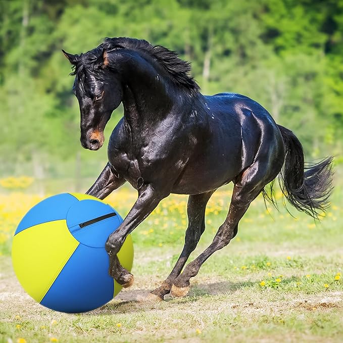 Herding Ball for Dogs and Horses - 25" Jolly Ball for Dogs, Agility Training Equipment, Herding for Australian/German Shepherd, Improved Bite-Resistant, Reinforced Sewing Dog Toys - Blue Large