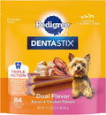 Pedigree Dentastix Dual Flavor Small Breed Dog Treats, Bacon & Chicken, 17.78 oz. Bag (84 Treats)