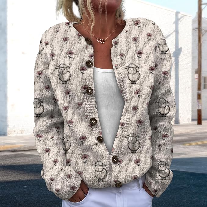 Sweater for Women Trendy Open Front Cardigan Fall Cardigan Sweaters for Women Crewneck Long Sleeve Outfits Fashion
