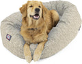 Majestic Pet 52 Inch Bagel Calming Donut Bed - Washable Round Pet Bed with Spine Support for Dogs to Rest Their Head - Fluffy, X-Large (52x35x11 Inch), Tan
