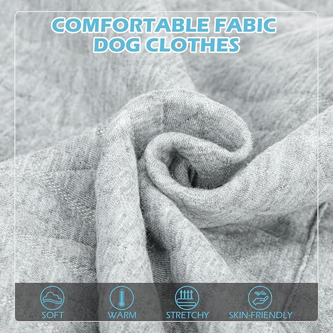 EXPAWLORER Textured Cable Knit Basic Dog Hoodie, Elevated Style Dog Sweater with Leash Hole and Pocket, Soft and Warm Pet Winter Coat, Cold Weather Clothes for Small Medium Large Dogs,Grey S