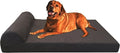 Dogbed4less Premium HeadRest Pillow Orthopedic Cool Memory Foam Dog Bed for Large Dogs, Waterproof Lining with Washable Suede Espresso Cover, Extra Large 47X29 Inches