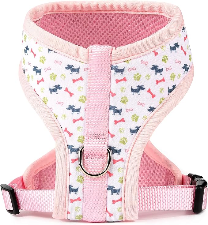 Mile High Life Step in Dog Harness for Small Dogs No Pull, Easy Get on Air Mesh Vest Harness, Adjustable Easy Closures Both Neck and Chest (Pink, S Chest 13.1"-19.6")