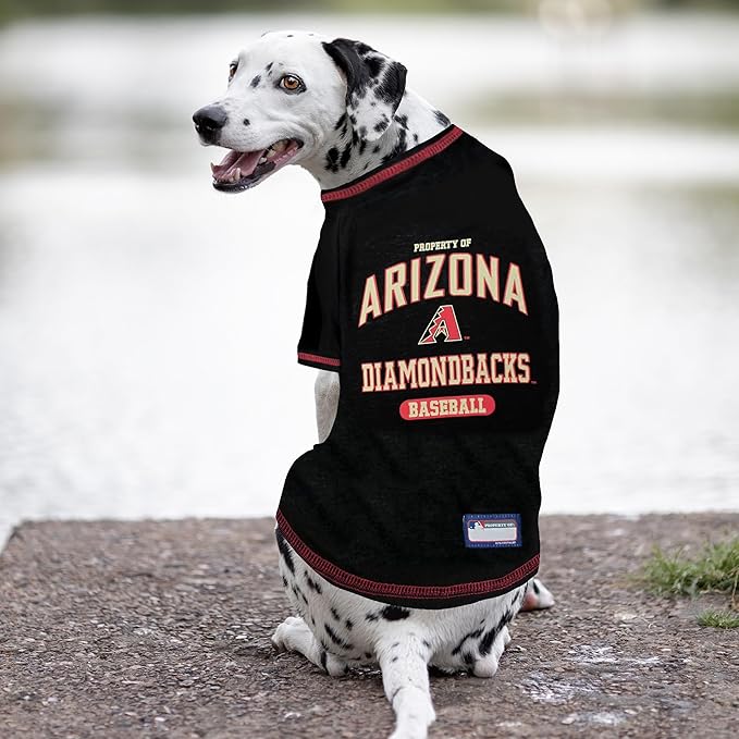 MLB Arizona Diamondbacks Dog T-Shirt, Medium. - Licensed Shirt for Pets Team Colored with Team Logos. - Premium Stretchable Materials for The Comfort of Your Dog & cat.