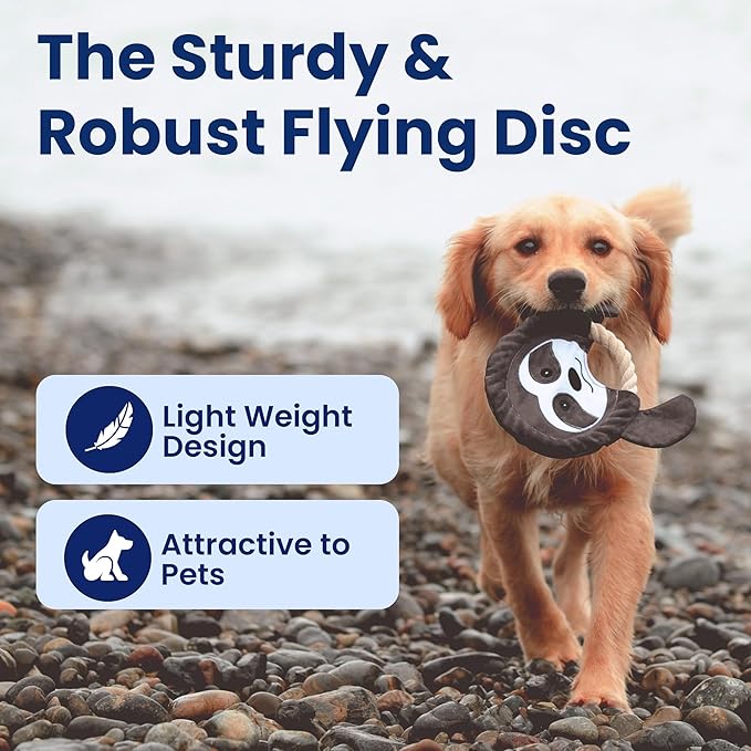 PAWSPIK Flying Disc Tug-of-War Toy, Eco-Friendly Recycled Material, Squeaker Toy for Medium and Large Dogs, for Throwing & Fetching 8.5" Diameter (Adventurous Ape)