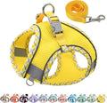 AIITLE Tiny Dog Harness - Lightweight Mesh Step-in Vest for Puppy, Reflective & Escape-Proof Design with High-Stick Magic Tape - Indoor/Outdoor Use for Chihuahua, Maltese, Shih Tzu(Yellow, XXXS)