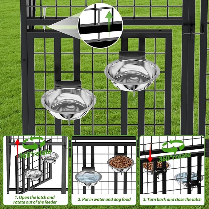 ROOMTEC Large Dog Kennel Outdoor Pet Pens Dogs Run (8 x 4 x5.6-ft)